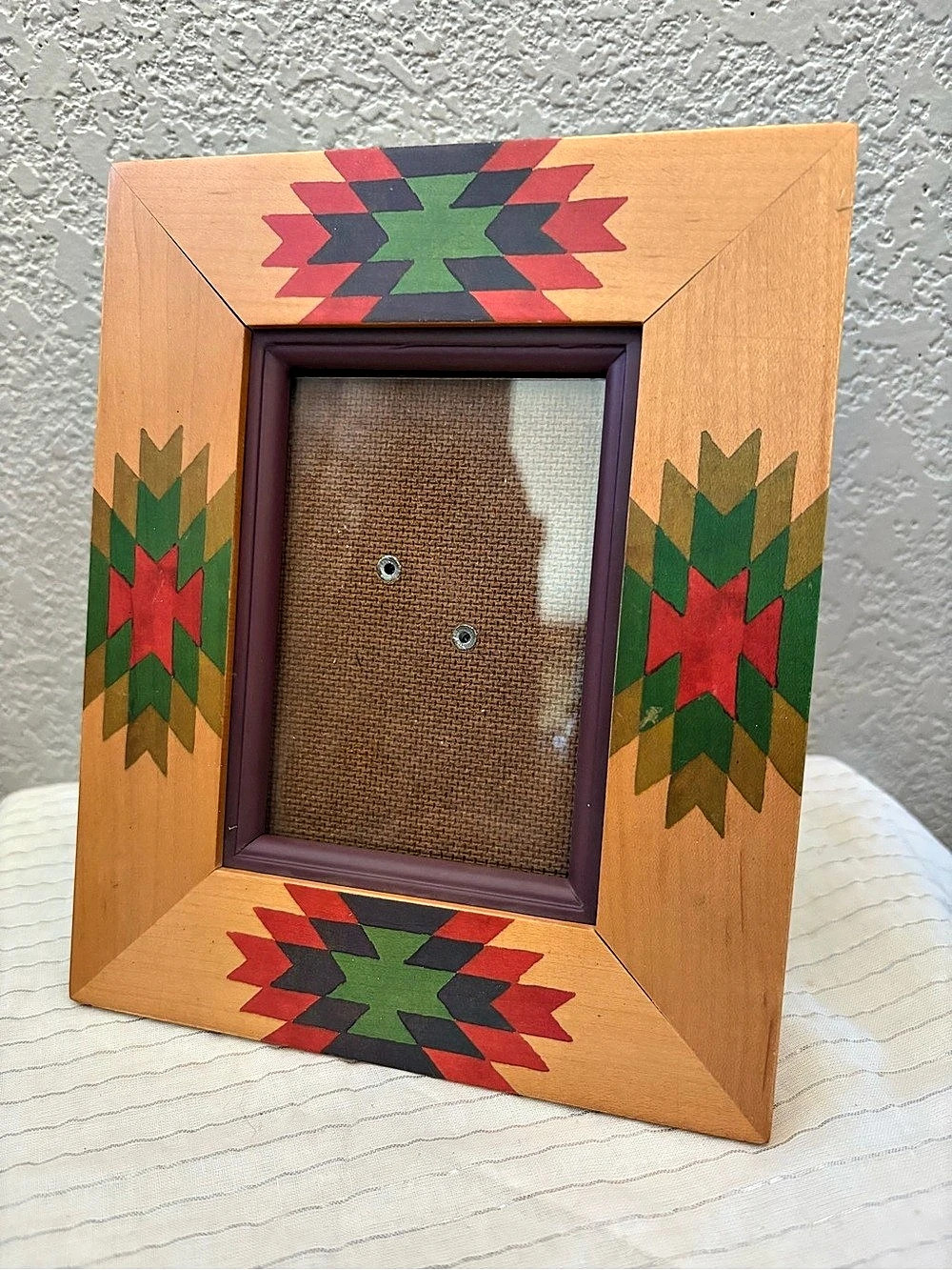Terra Graphics Southwestern Style Wood Picture Frame in Brown & Red